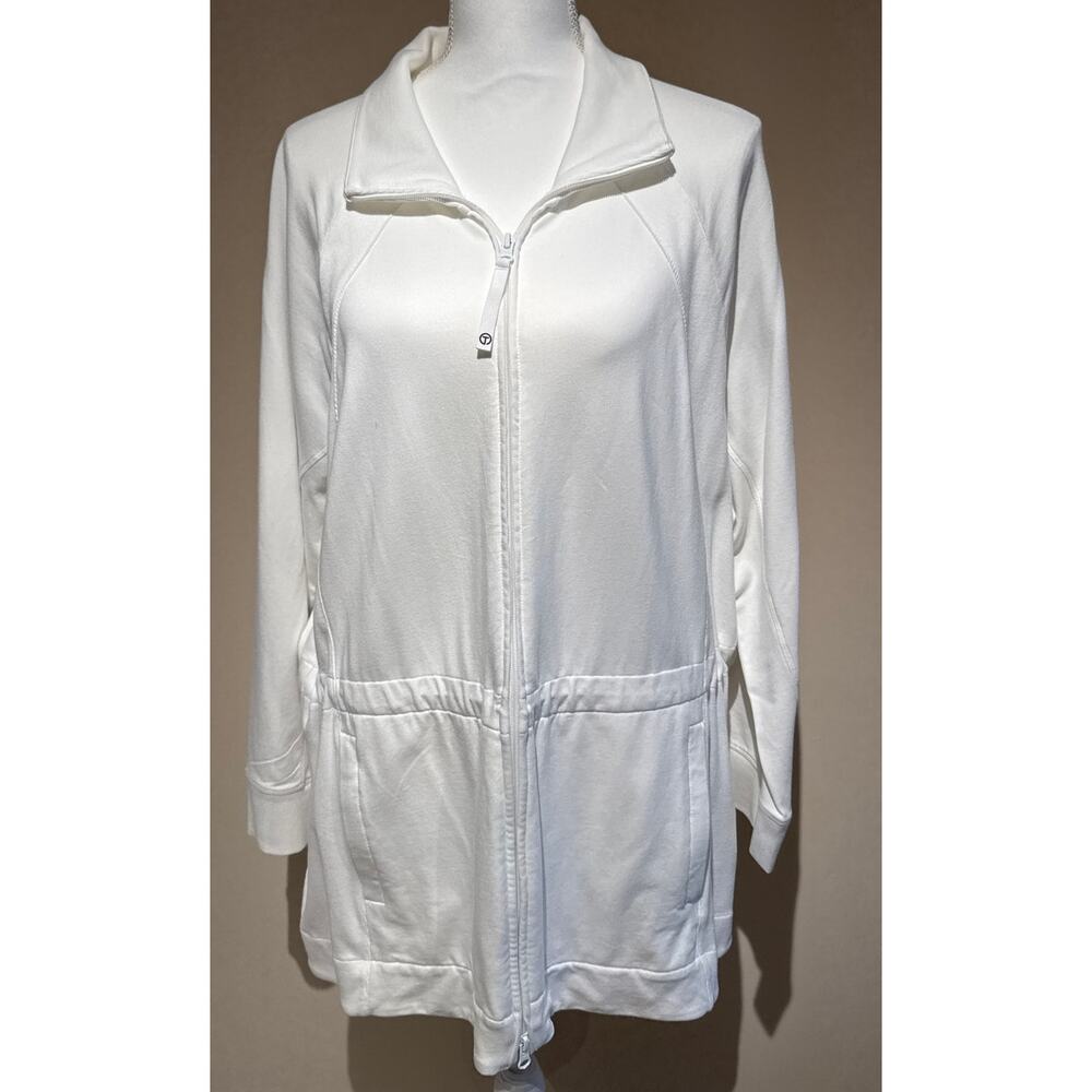 T by Talbots‎ White Zip Up Jacket Size 2X